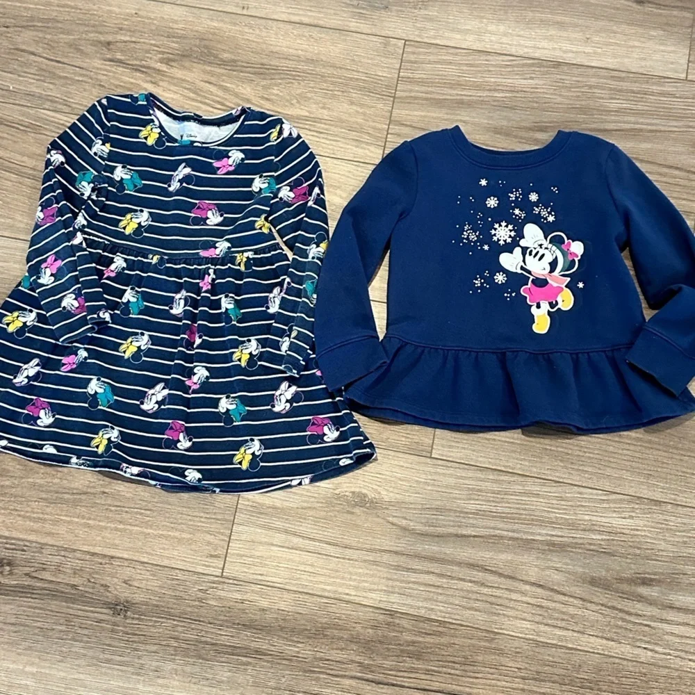 Girls 4T Disney Minnie Mouse Blue Dress and Peplum Sweater By Jumping Beans
